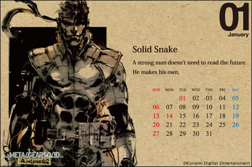 Calendrier 2013 Metal Gear Snake