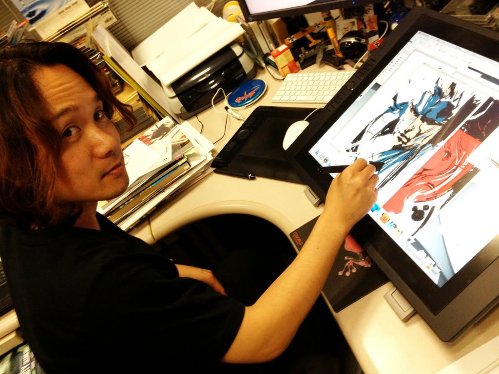 Yoji Shinkawa travaille sur tablette graphique
