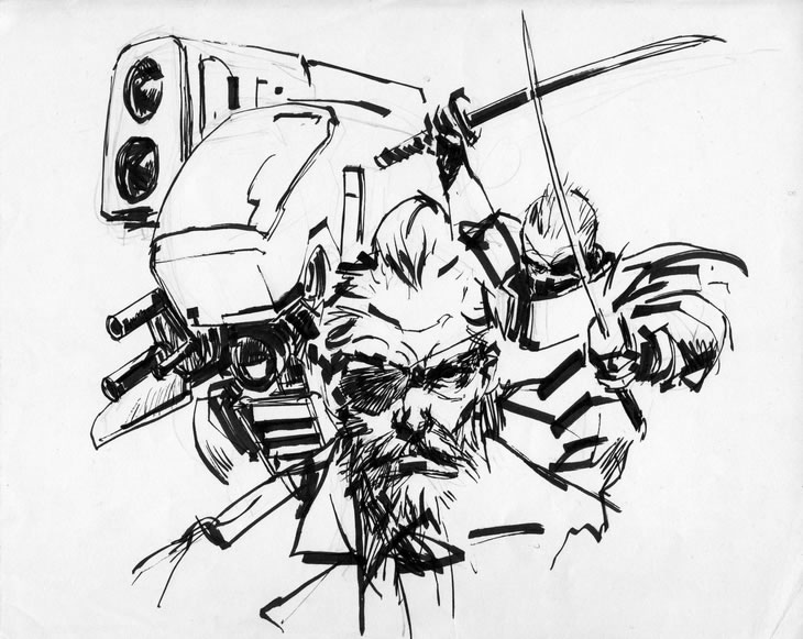 Ashley Wood dessin original Metal Gear Solid