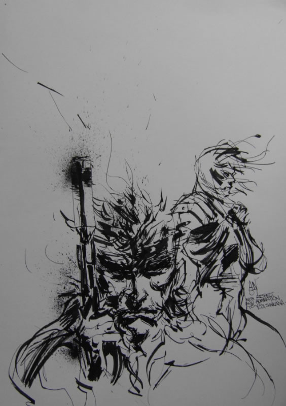 Ashley Wood dessin original Metal Gear Solid