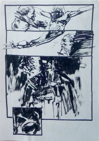 Ashley Wood dessin original Metal Gear Solid